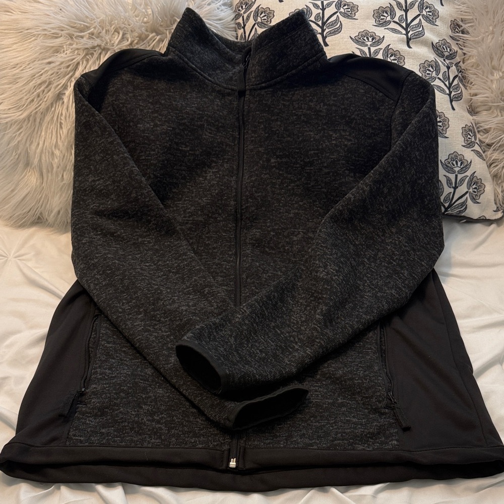 Beverly Hills Polo Club Men's Charcoal Black Full-Zip Utility Jacket